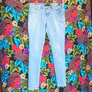 WOMEN'S SECRETLY EVIL SKINNY JEANS WOMENS SIZE 9 BLUE JEAN PANTS